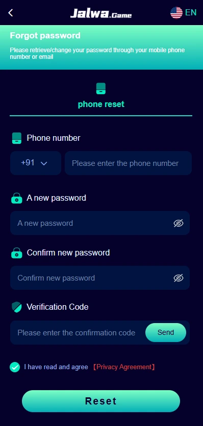 Jalwa Game Forgot Password